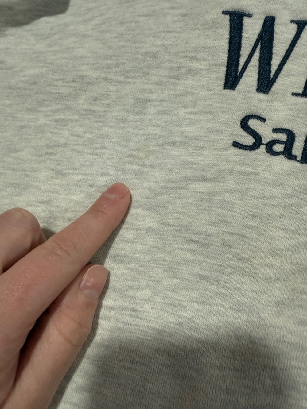 White Fox Boutique Light Gray Sailing Club Logo Sweatshirt - Picture 3 of 7